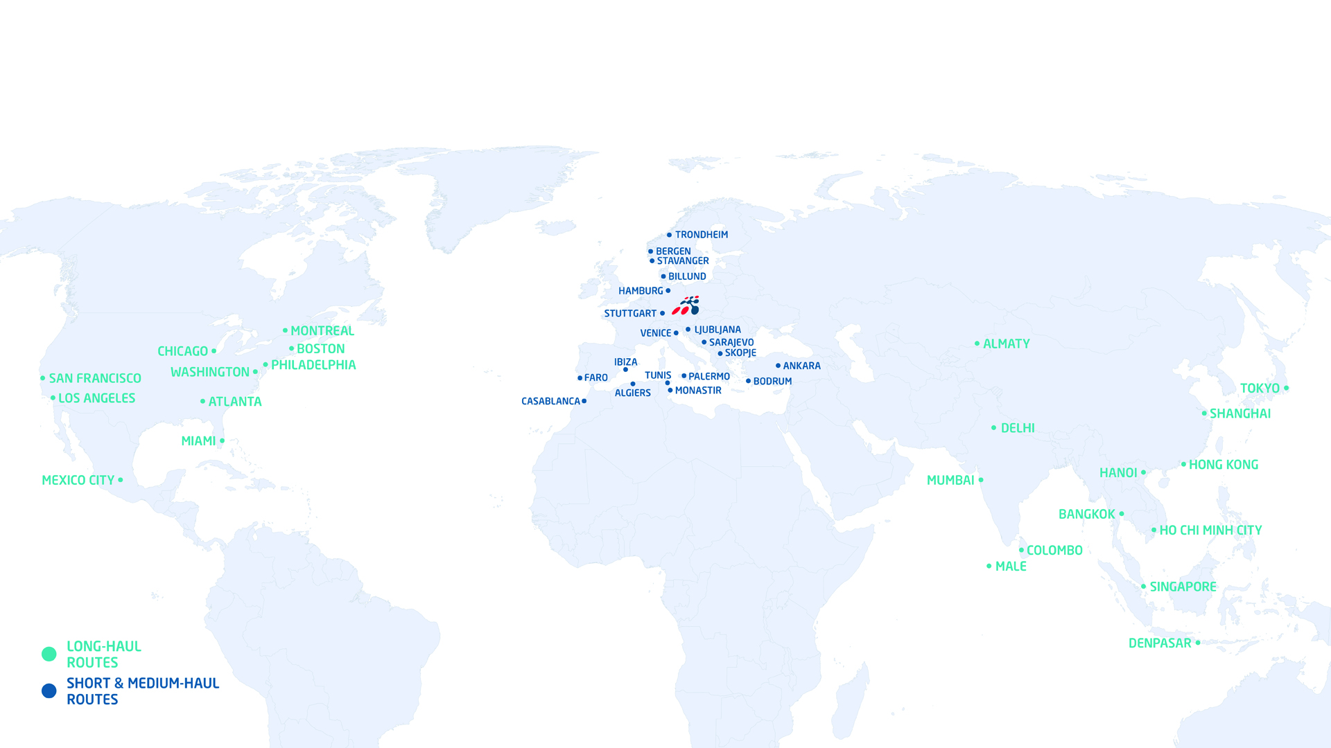 Mapa Destinace